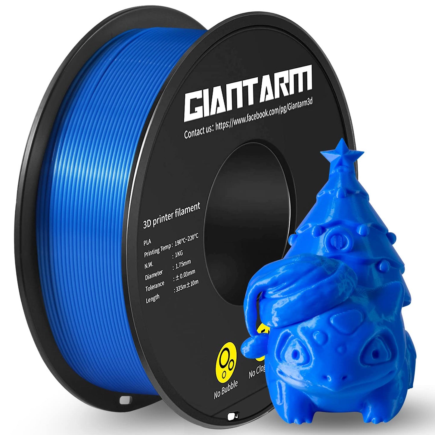 PETG Filament 1.75mm, GIANTARM Classic PLA 3D Printer Filament 1kg Spool (Blue) - UC Worldlink