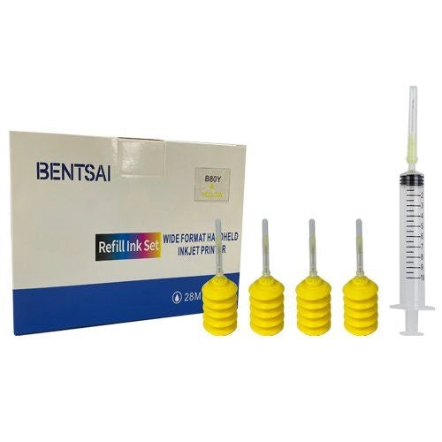 BENTSAI Yellow Refill Ink Set 4 Pack, For B80 Handheld Printer, UK Stock Free PP - UC Worldlink