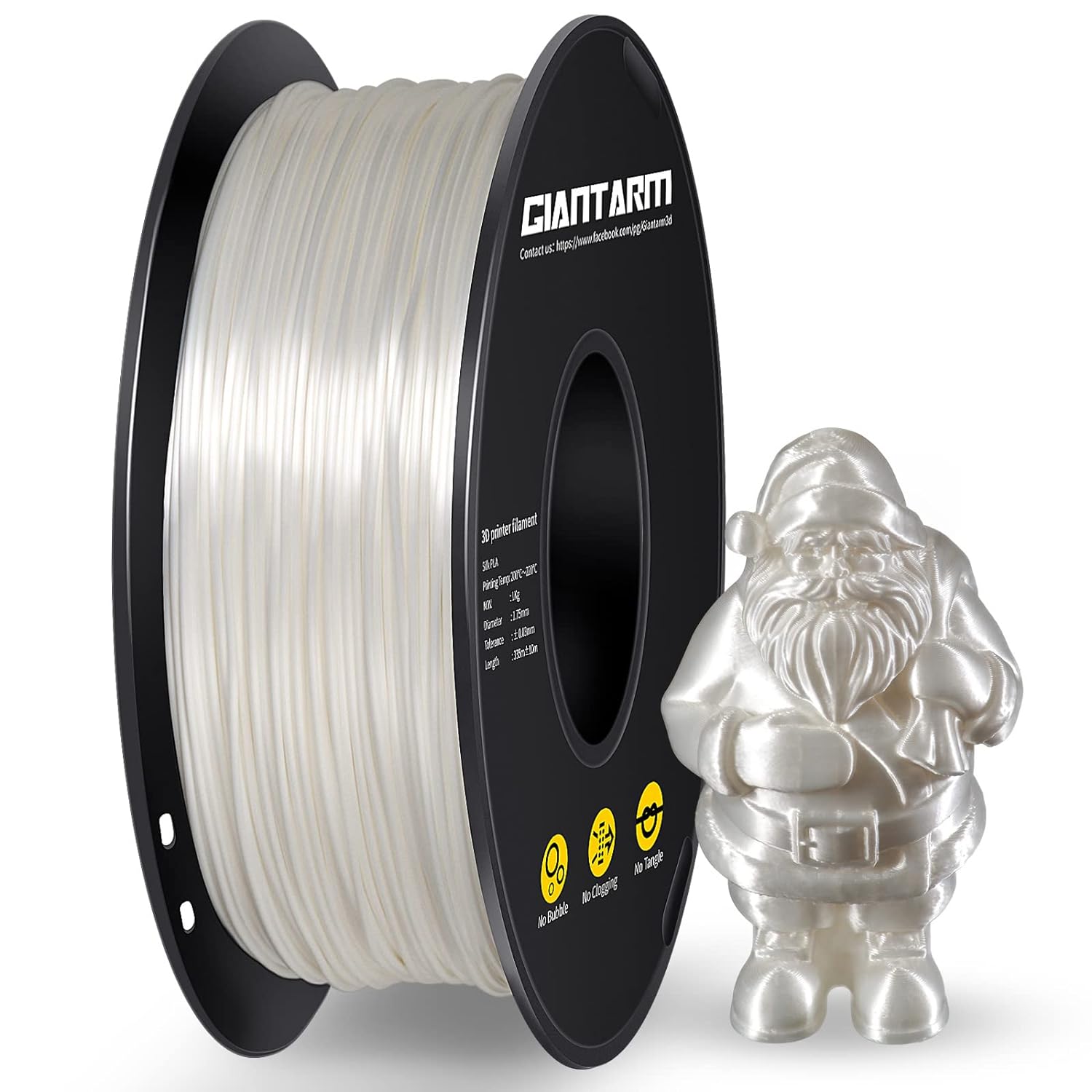 PETG Filament 1.75mm, GIANTARM Classic PLA 3D Printer Filament 1kg SILK WHITE - UC Worldlink