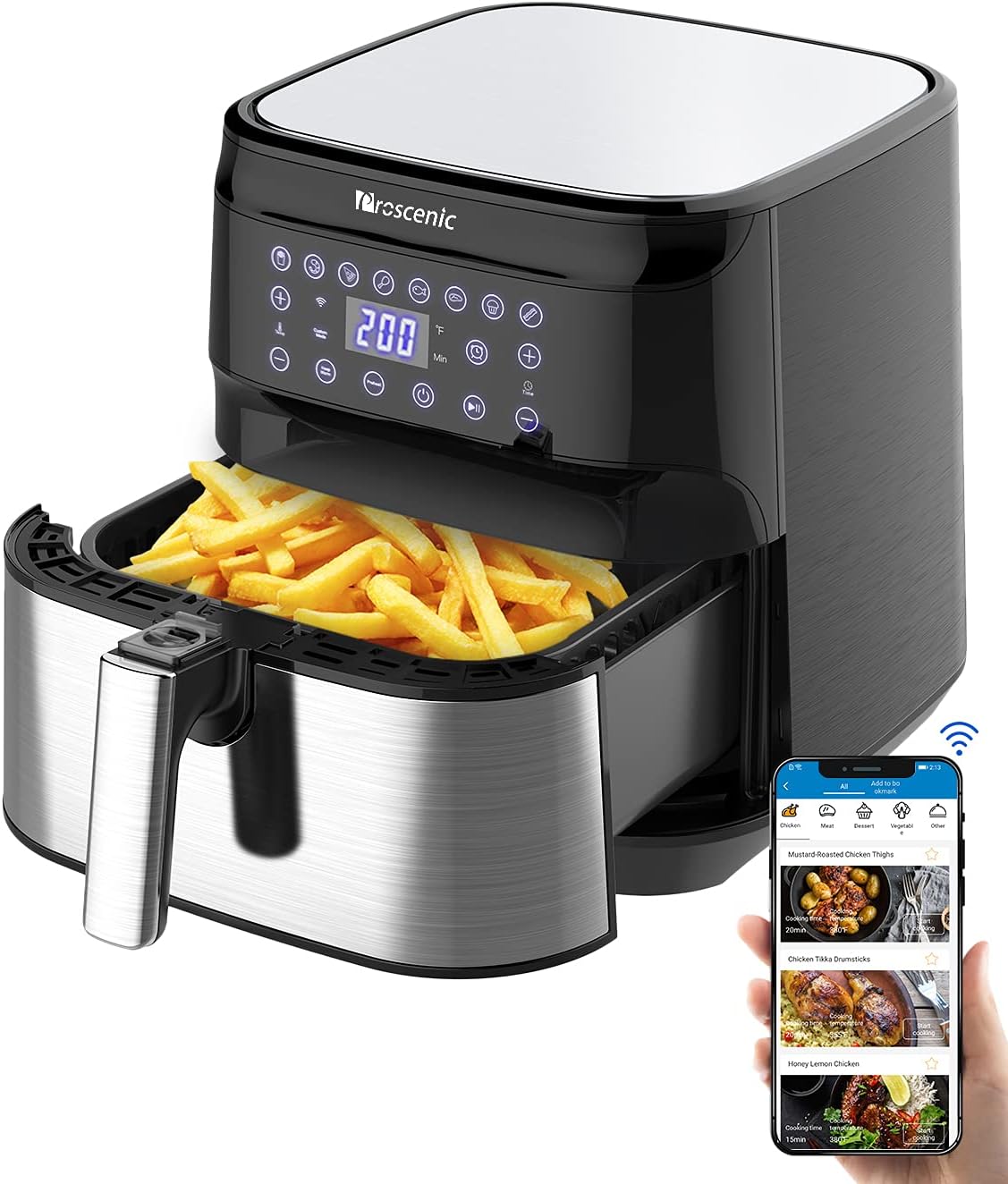 T21 Air Fryer, 5.5L Air Fryers for Home Use, 8 Presets, LED Onetouch - UC Worldlink