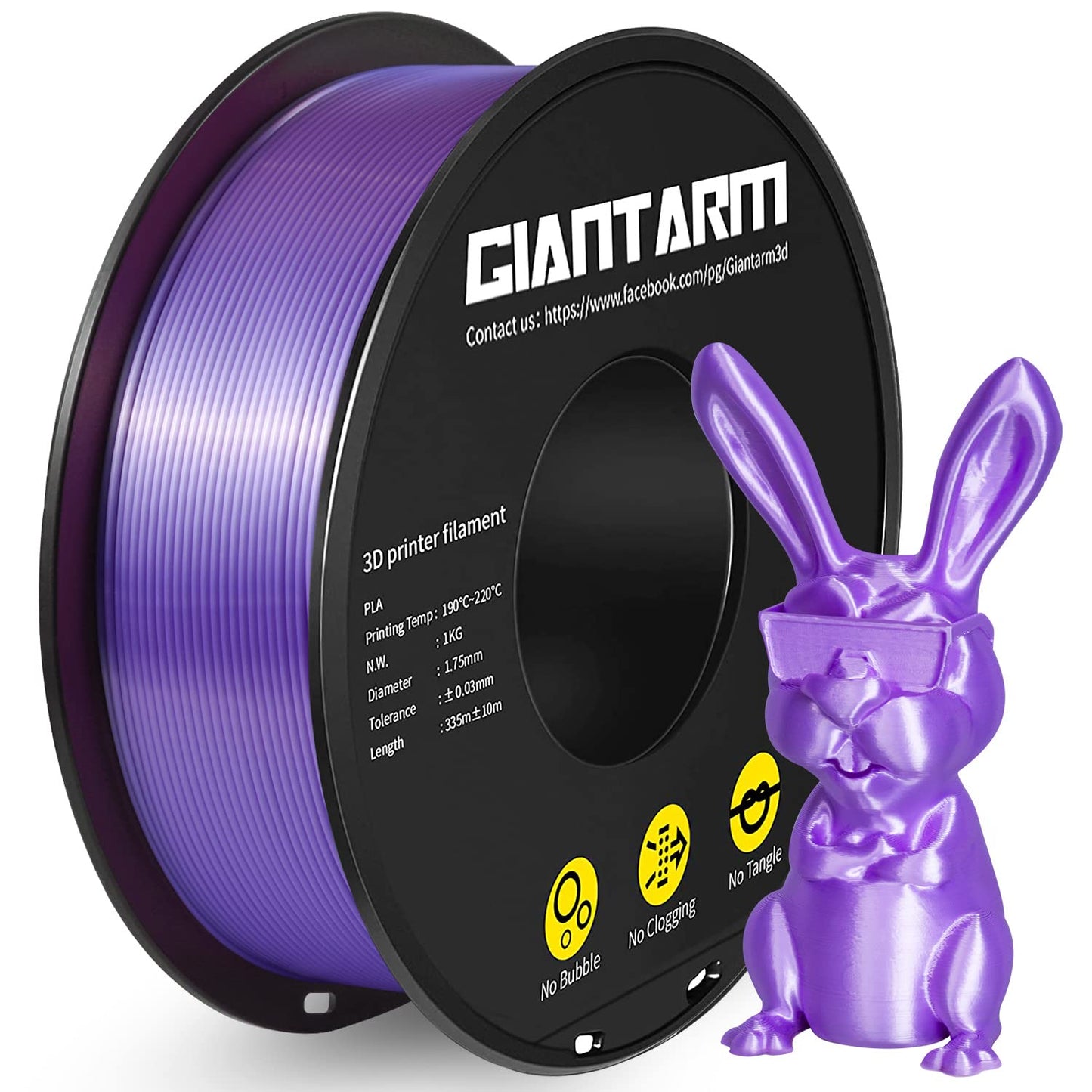 PLA Filament 1.75mm, GIANTARM PLA 3D Printer Filament 1kg Spool Silky Purple - UC Worldlink