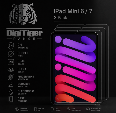[3-PACK] Tempered Glass Screen Protector For iPad mini (A17 Pro) 8.3" 7th 6th Generation - UC Worldlink