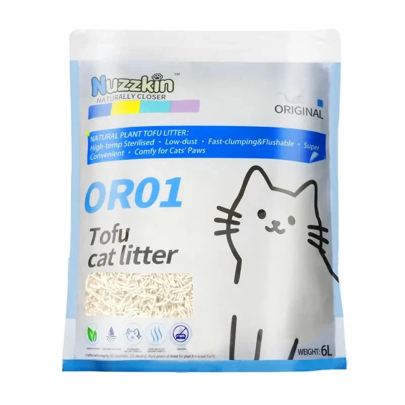 Nuzzkin Tofu Cat Litter 6L | Ultra Clumping, Low Dust & Biodegradable